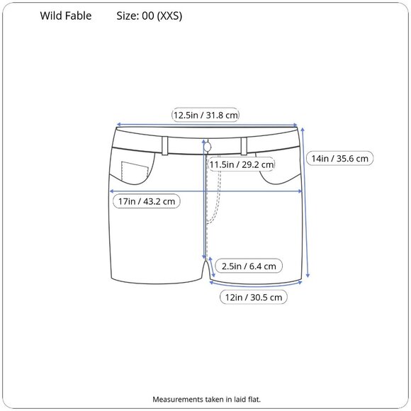 Wild Fable Junior Teens High-Rise Rolled Cuff Blue Denim Shorts Size 00 XXS - Picture 3 of 9